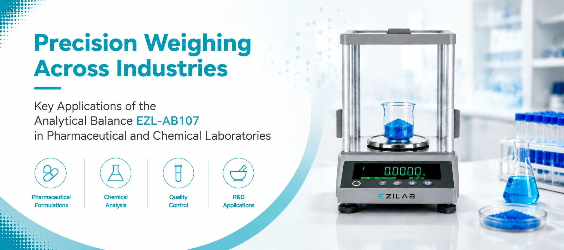 Analytical Balance EZL AB107 Applications Pharmaceutical and Chemical Laboratories