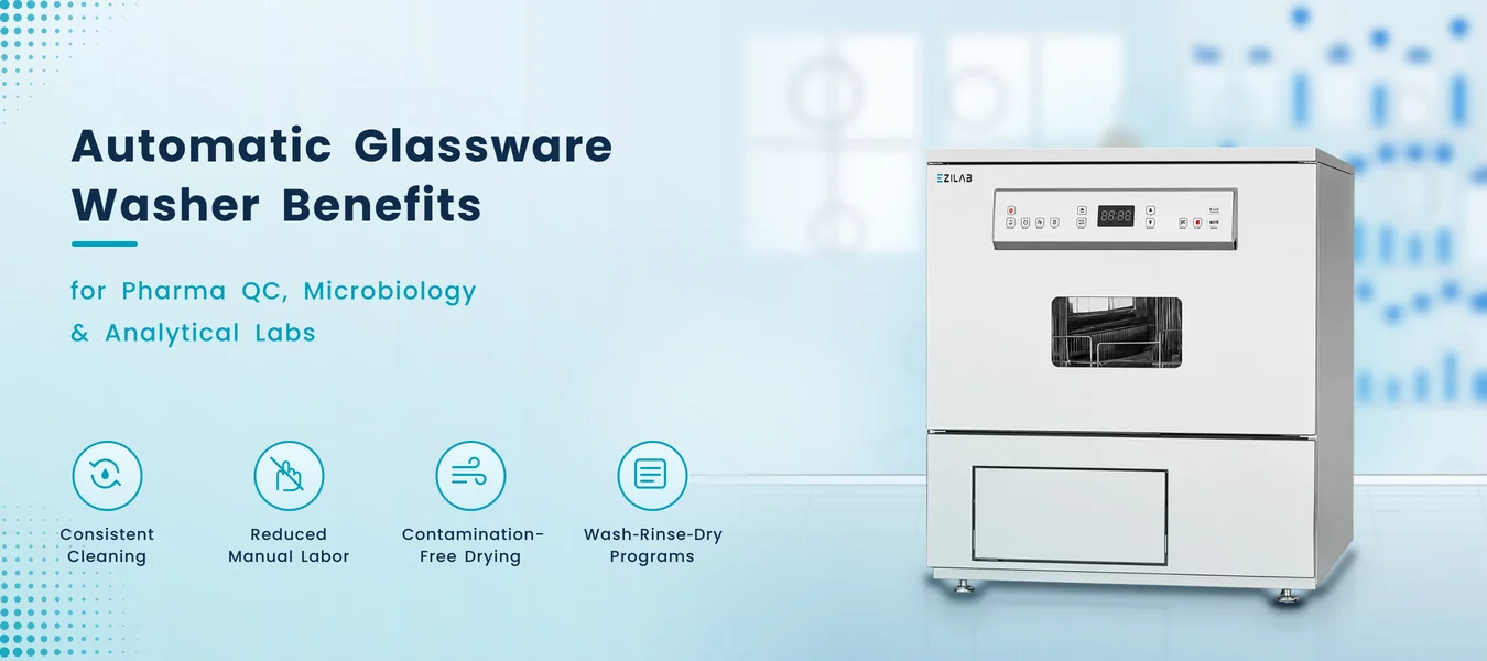 Automatic Glassware Washer Benefits for Pharma QC Microbiology Analytical Labs